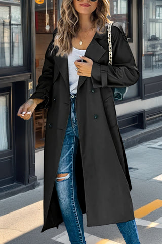 Damen Doppelreihiger Trenchcoat | Lang