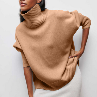 Damen Übergröße Rollkragenpullover | Langarm
