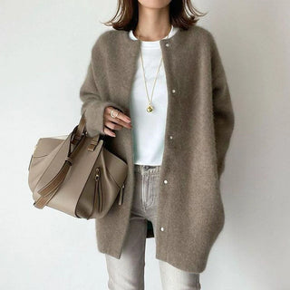 Damen Langer Casual Cardigan | Mit Knöpfen