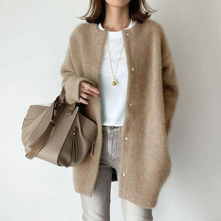 Damen Langer Casual Cardigan | Mit Knöpfen
