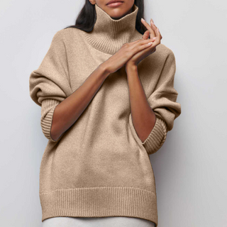 Damen Übergröße Rollkragenpullover | Langarm
