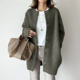 Damen Langer Casual Cardigan | Mit Knöpfen