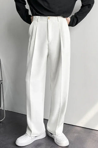 Herren-Hose mit weitem Bein | Mit Falten