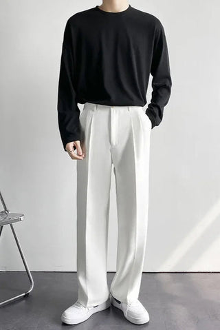Herren-Hose mit weitem Bein | Mit Falten