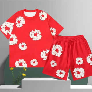 Unisex T-Shirt mit Druck und Shorts | Lässig