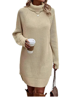 Women's Winter Knit Dress | With Turtleneck and Long Sleeve