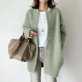 Damen Langer Casual Cardigan | Mit Knöpfen
