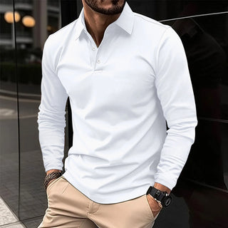Herren Langarm-Polohemd | Tailliert