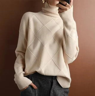 Damen Pullover mit Rautenmuster | Langarm
