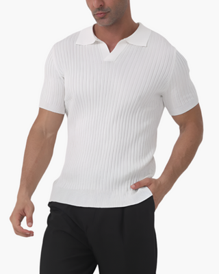 Florence - Ribbed Cotton Polo White