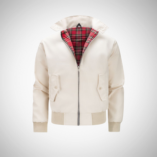 Herren Zip-Up Bomberjacke | Karo-Futter