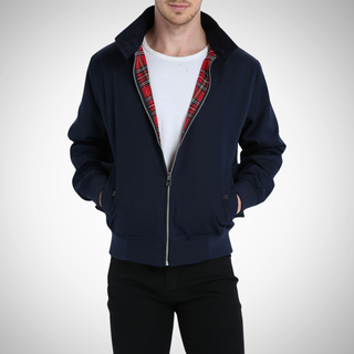 Herren Zip-Up Bomberjacke | Karo-Futter