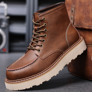 Herren Schnür-Ankle Boots | Kontrastsohle