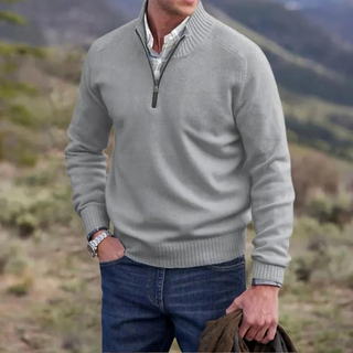 Herren Halb-Zip Strickpullover | Langarm