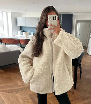 Damenmantel mit Reißverschluss | Lässiger Stil