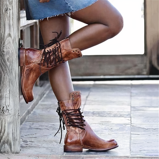 Damen Schnür-Stiefeletten | Mit Nietenverzierung