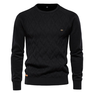 Herren-Diamant-Strickpullover | Rundhals