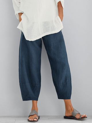 Damen Relaxed Fit Cropped Hose | Weites Bein
