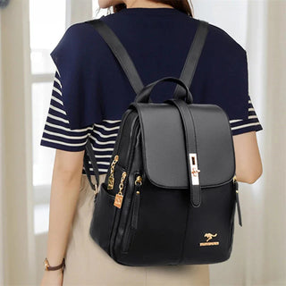 Damen Rucksack mit Fester Form | Mit Klappe und Schnallenverschluss