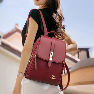 Damen Rucksack mit Fester Form | Mit Klappe und Schnallenverschluss