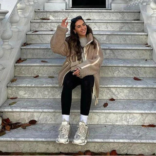 Damenmantel mit Reißverschluss | Lässiger Stil