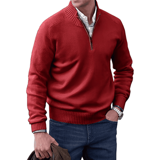 Herren Halb-Zip Strickpullover | Langarm