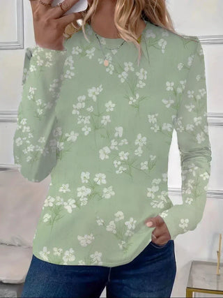 Damenbluse mit naturinspiriertem Grafikdesign | Lange Ärmel