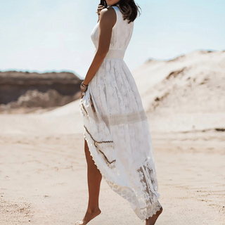 Damen Boho V-Ausschnitt Sommerkleid | Maxi