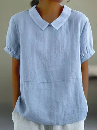 Bluse mit Peter-Pan-Kragen für Frauen | Kurzarm