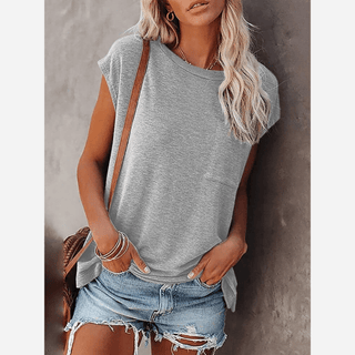 Damen Freizeit T-Shirt mit Tasche | Kurzarm