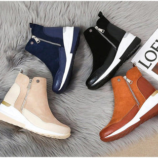 Damen Wedge Stiefeletten | Mit Reißverschluss
