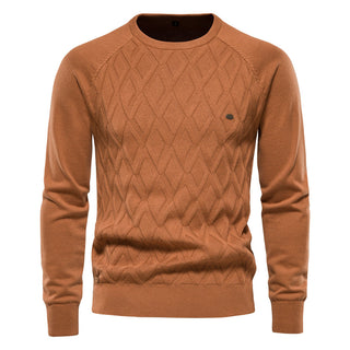 Herren-Diamant-Strickpullover | Rundhals
