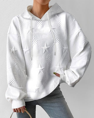 Damen-Relief-Stern Hoodie | Langarm