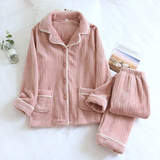 Women's Pajama Set | Button Closure Winter Nightwear