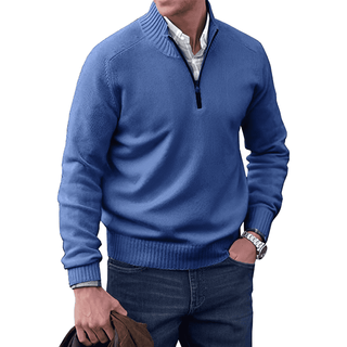 Herren Halb-Zip Strickpullover | Langarm