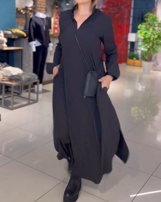Damen Lockeres Kleid mit Schlitz | Maxi