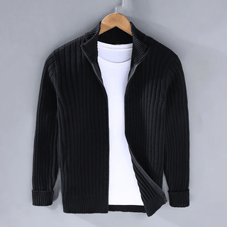 Herren Rippstrick-Strickjacke | Klassische Passform