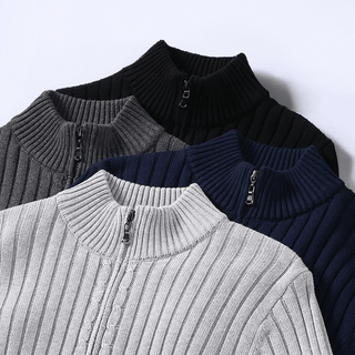 Herren Rippstrick-Strickjacke | Klassische Passform