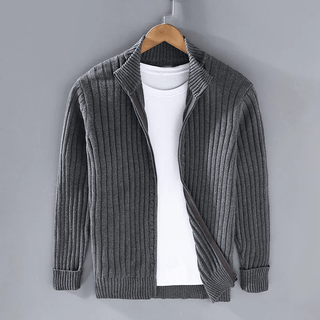 Herren Rippstrick-Strickjacke | Klassische Passform