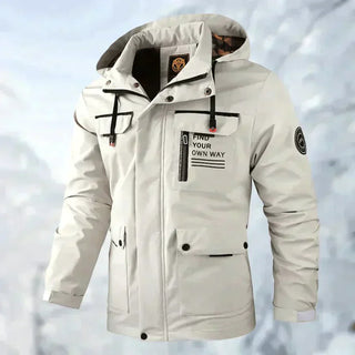 Herren Mid-Länge Windbreaker Jacke | Mit Kapuze