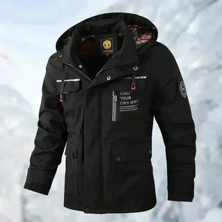 Herren Mid-Länge Windbreaker Jacke | Mit Kapuze