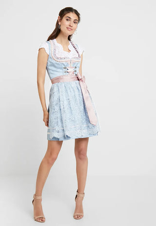 Damen Oktoberfest Dirndl Kleid | Schnüroberteil & Schürze