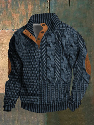 Herren Winter Pullover | Mit Knöpfen und Patch-Design