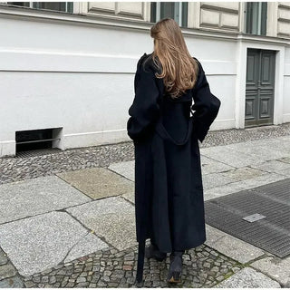 Damen Winter Trenchcoat | Doppelreihiger Mantel mit Gürtel