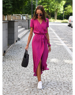 Damenkleid mit kurzem Ärmel | Maxi