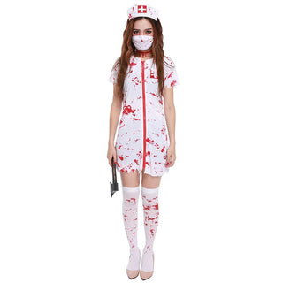 Frauen Halloween Krankenschwester Kostüm | Blutfleck Druck