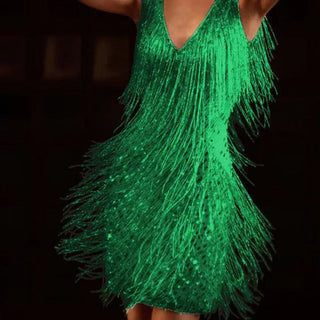 Damen Fransen Partykleid | Mini