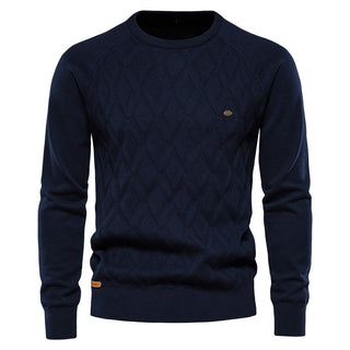 Herren-Diamant-Strickpullover | Rundhals