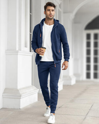 Herren Kapuzenpulli Trainingsanzug Set |Reißverschluss Jacke & Jogginghose