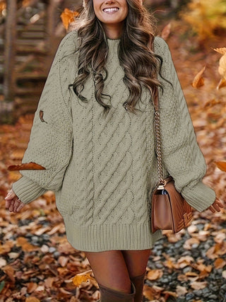 Damen Winter Strickkleid | Oversize Langarm